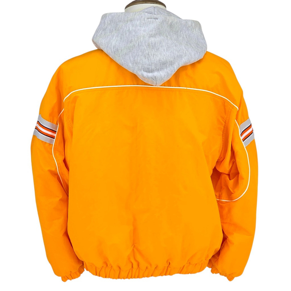 Vintage Techno Moto Nike Hooded Jacket Men’s Medium Orange Puffer Track Zip Y2K - Picture 3 of 12